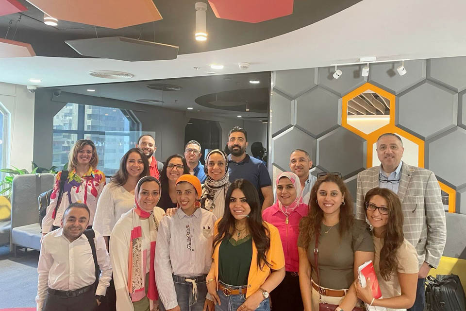 GICG Team are taking picture inside Bank Misr